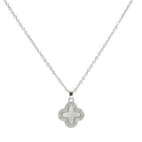 105864, CLOVER CHARM STAINLESS STEEL PENDANT NECKLACE