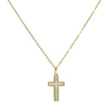 105865, CROSS CHARM STAINLESS STEEL PENDANT NECKLACE