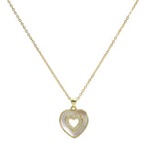 105866, HEART CHARM STAINLESS STEEL PENDANT NECKLACE