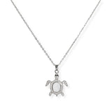 105868, SEA TURTLE CHARM STAINLESS STEEL PENDANT NECKLACE