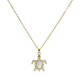 105868, SEA TURTLE CHARM STAINLESS STEEL PENDANT NECKLACE