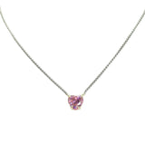 105870, 14K GOLD PLATED, HEART CUBIC ZIRCONIA DESIGNER INSPIRED NECKLACE