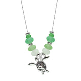 105886, STARFISH CHARM LUCITE STONE BEADED PENDANT NECKLACE