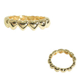 105903, GOLD DIPPED, BRASS, DAINTY BUBBLE HEART RING