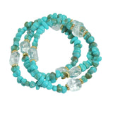 105917, AGATE BEADED MULTI LAYERED STRETCH BRACELET