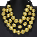 105921, VINTAGE BALL BEADED TRIPLE LAYERED NECKLACE
