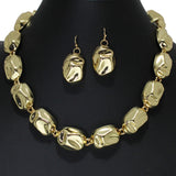 105927, HAMMERED GEOMETRIC METAL NECKLACE