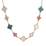 105928, CLOVER CELLULOID ACETATE DESIGNER INSPIRED NECKLACE