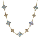 105929, FLOWER CLOVER CELLULOID ACETATE DESIGNER INSPIRED NECKLACE