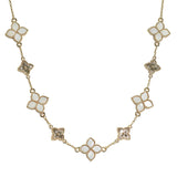105929, FLOWER CLOVER CELLULOID ACETATE DESIGNER INSPIRED NECKLACE