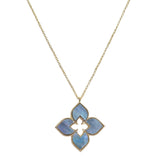 105930, FLOWER CLOVER SHELL DESIGNER INSPIRED PENDANT NECKLACE