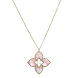 105930, FLOWER CLOVER SHELL DESIGNER INSPIRED PENDANT NECKLACE