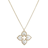 105930, FLOWER CLOVER SHELL DESIGNER INSPIRED PENDANT NECKLACE