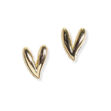 105935, GOLD DIPPED, BRASS, HEART STUD EARRING