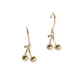 105938, GOLD DIPPED, BRASS, CHERRY DANGLE EARRING