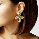 105940, GOLD DIPPED, BRASS, FLOWER STUD EARRING