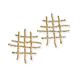 105942, GOLD DIPPED, BRASS, WAFFLE TEXTURED STUD EARRING