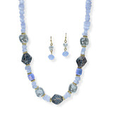 105970, ACRYLIC ACCENT AGATE GEMSTONE NECKLACE