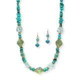 105970, ACRYLIC ACCENT AGATE GEMSTONE NECKLACE