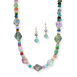 105970, ACRYLIC ACCENT AGATE GEMSTONE NECKLACE