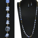 105971, ACRYLIC ACCENT AGATE GEMSTONE LONG NECKLACE