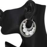105973, PEARL ACCENT SPRING HOOP EARRING