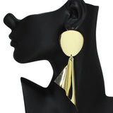 105974, OVERSIZED GEOMETRIC METAL DANGLE EARRING