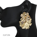 105977, FLORAL METAL CLIP ON EARRING