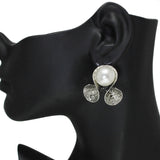105980, SINGLE PEARL ACCENT FLOWER BUD EARRING
