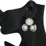 105981, TRIPLE PEARL ACCENT FLOWER BUD EARRING