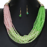 105982, GLASS BEADED MULTI LAYERED NECKLACE