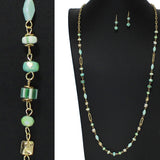 105983, MIX RESIN BEADED LONG NECKLACE