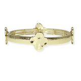 105998, HAMMERED CLOVER ACCENT DESIGNER INSPIRED STRETCH BRACELET