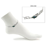 106030, DOLPHIN ABALONE WITH CRYSTAL RHINESTONE ACCENT ANKLET