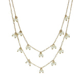106065, DAINTY PEARL ACCENT DOUBLE LAYERED NECKLACE