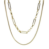 106068, SNAKE CHAIN ACCENT DOUBLE LAYERED NECKLACE