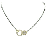 106070, 14K GOLD PLATED, PANTHER CUBIC ZIRCONIA ACCENT DESIGNER INSPIRED NECKLACE