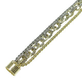 106072, 14K GOLD PLATED, CHAIN MULTI LAYERED DESIGNER INSPIRED MAGNETIC BRACELET