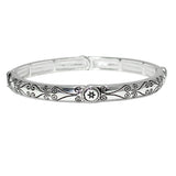 106077, ENGRAVED METAL STRETCH BRACELET