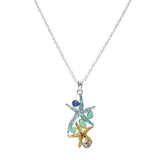 106078, STARFISH ENAMEL, CRYSTAL RHINESTONE ACCENT PENDANT NECKLACE