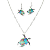106082, OCEAN THEMED SEA TURTLE PENDANT NECKLACE