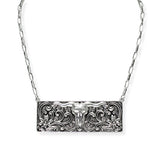 106083, WESTERN STEER HEAD ENGRAVED NECKLACE