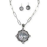 106084, WESTERN BUFFALO COIN PENDANT NECKLACE