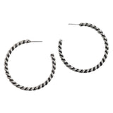 106096, WESTERN TEXTURED ROUND HOOP EARRING