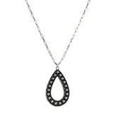 106102, WESTERN BALL TEXTURED TEARDROP PENDANT NECKLACE