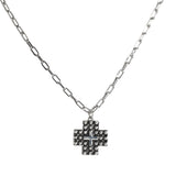 106103, WESTERN BALL TEXTURED CROSS PENDANT NECKLACE