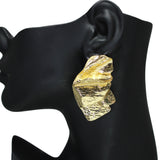 106111, CHUNKY TEXTURED METAL EARRING