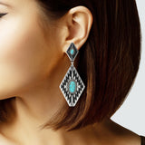 106119, WESTERN THEMED, GEOMETRIC DANGLE EARRING