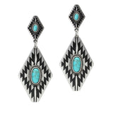 106119, WESTERN THEMED, GEOMETRIC DANGLE EARRING