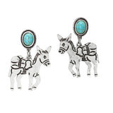 106120, WESTERN DONKEY COWGIRL DANGLE EARRING